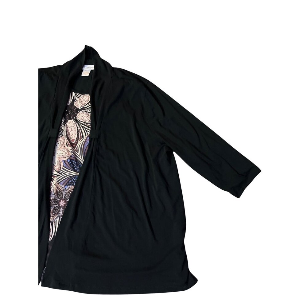 Serengeti 2Fer Blouse Womens 1X Floral Layered Look Stretch Top Used - Picture 15 of 16